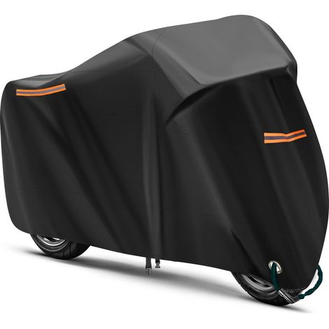 Motorradabdeckung, 210t Oxford Wasserdichte Outdoor-motorradabdeckung, Rollerabdeckung Mit Verriegelungslöchern Und Reflektierenden Details, Staub, Uv, Schnee, Regen, Winter, Sommer (245 X 105 X 125 C