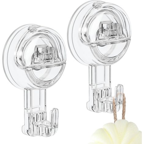 Handtuchhaken Mit Saugnapf, 2 Stück, Transparent, Abnehmbar, Robust, 3 Kg, Nagelfrei, Für Dusche, Badezimmer, Küche, Fenster
