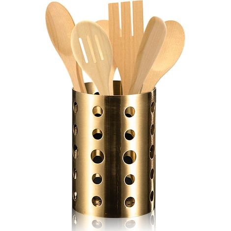 Küchenutensilienhalter, Küchenutensilienhalter Aus Edelstahl, Großer Küchenutensilienkorb, Goldener Metall-küchenutensilienhalter, Küchenutensilienhalter Mit Abflusslöchern