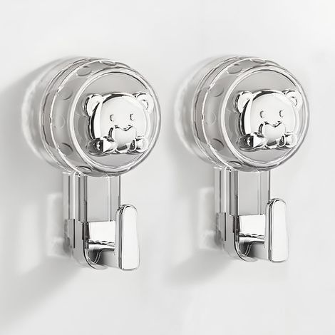 Extra Starker Saugnapfhaken Für Badetücher – Wiederverwendbar, Badezimmer, Küche, Camping, Auto (silber + Transparent, 11,2 X 6,2 X 4,3 Cm, 2er-pack)