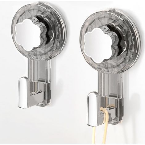 Extra Starker, Wiederverwendbarer Saugnapfhaken Für Badetücher, Küche, Camping & Auto (grau + Silber, 11 × 26 × 24 × 3 Cm, 2er-pack)
