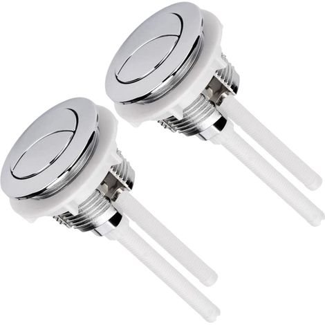 Set Mit 2 Standard-58-mm-vierstangen-spülknöpfen Für Toiletten, Doppeldruckknopf Für Die Toilettenspülung, Ersatzteile (silber)