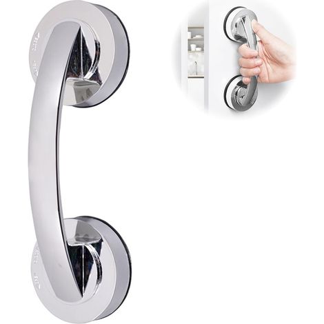 Toilettenhaltegriff, Saugnapfgriff, 1 Stück Rutschfeste Saugnapf-haltegriffe Für Senioren, Saugnapf-haltegriff Für Glastüren, Haltegriff Für Tragbare Dusche (silber)