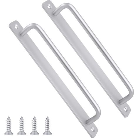 Türgriff, Rostfreier Schiebetürgriff, Außentürgriff Mit 4 X 15 Mm Schrauben Für Scheunenschiebetüren, Silber – 240 Mm