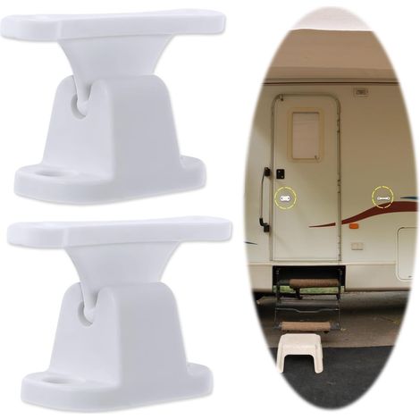 2er-set Türstopper Für Wohnmobile 45×60 Mm – Weißer T-förmiger Halteanschlag – Zubehör Für Wohnwagen, Anhänger Und Boote – Kunststoffhalterung