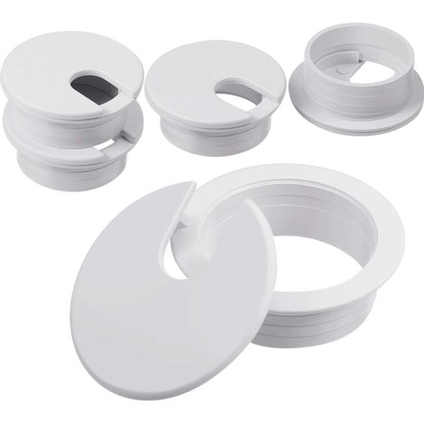 Kabeldurchführung Für Schreibtische, Kunststoff-kabeldurchführung Für Computertische, Befestigungslochdurchmesser 35 Mm / 1,38 Zoll (weiß, 4er-pack)