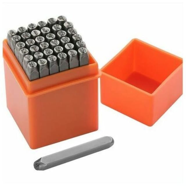 36 Stück Stanzbuchstaben und Zahlen, 6 mm Metall-Buchstabenstanzer, az und 0–9 Metall-Stanzbuchstabe, Stanznummer zum Stanzen von Metall, Kunststoff,