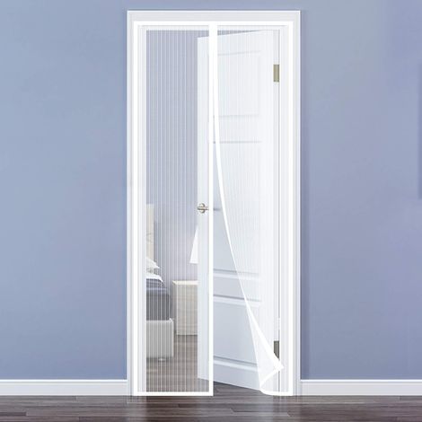 Magnetisches Moskitonetz Für Türen, 80 X 200 Cm, Fliegengittervorhang Für Flure Und Türen, Weiß