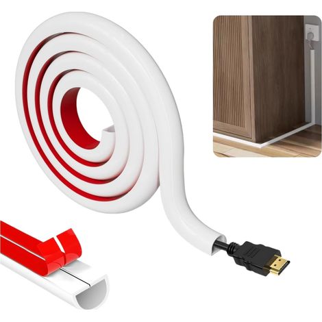 1 M Selbstklebender Kabelschlauch – Schutz Für Elektrische Kabel An Böden Und Wänden – Flexible Kabelabdeckung Für Elektrische Kabel Und Leitungen