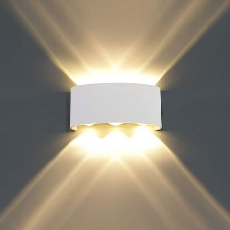 6-w-led-wandleuchte Aus Aluminium, Moderne Spot-wandleuchte Für Wohnzimmer, Schlafzimmer, Flur, Treppenhaus, Durchgang (warmweiß) – Weiß –