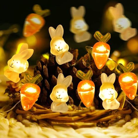 2 M Lange Osterlichterkette – 20 Leds Mit Küken Und Hasen, Dekoration Für Drinnen Und Draußen, Für Partys (batteriebetrieben)