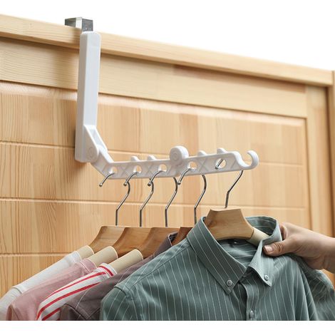 Einziehbarer Reisekleiderbügel Für Die Tür – Platzsparende Garderobe Mit Haken – Ideal Für Hotels, Camping, Drinnen Und Draußen – Zusammenklappbarer Wäscheständer Zur Wandmontage