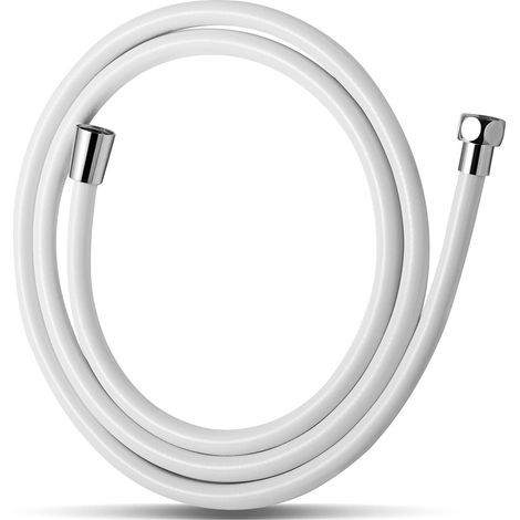 Universeller, Glatter Pvc-duschschlauch Mit Hochdruck-duschschlauchdichtung Für Den Austausch Von Badarmaturen, 1,5 M, Weiß