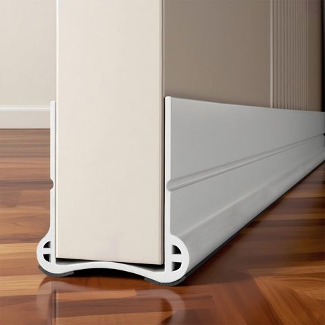 93 Cm Weiße Türbodendichtung, Schall- Und Wärmedämmung, Für Türen Mit Einer Dicke Von 3,5 Bis 5,5 Cm Und Einem Spalt Von 0,3 Bis 3 Cm