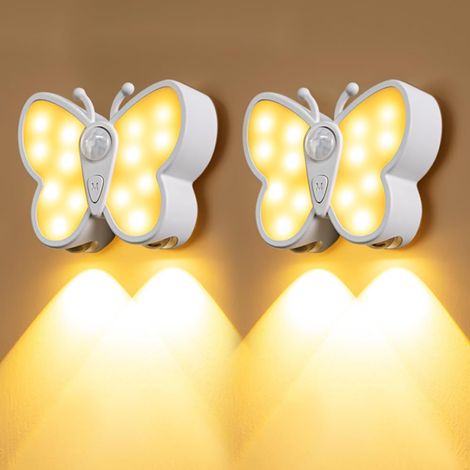 Set Mit 2 Kabellosen Led-wandleuchten Mit Bewegungsmelder – 1200 Mah – 3 Modi (3000 K/6000 K) – Nachtlicht Für Treppenhaus, Flur, Wohnzimmer, Schlafzimmer