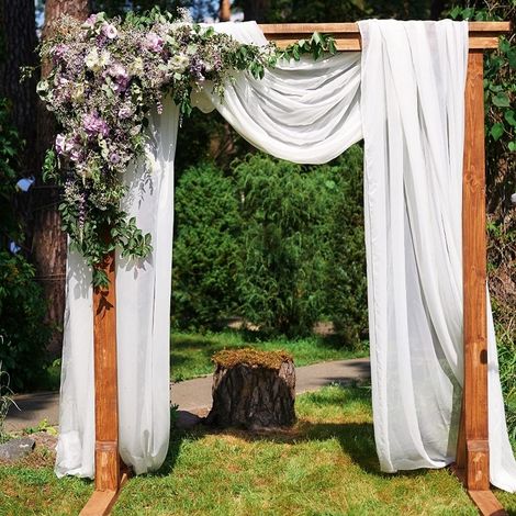 Chiffon-hochzeitsbogen-dekoration Für Hochzeitsfeier, Zeremonie, Decke, Hochzeitsbogen, Empfangsdekoration, 0,7 X 3 M (weiß, 1 Paneel)