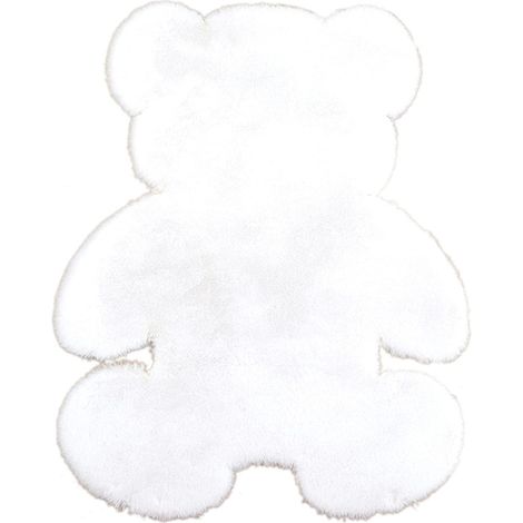 Bärenteppich, Tierteppich, Schaffellteppich, Kunstfellteppich, Weißer Hochflorteppich, Kinderteppich Für Mädchen, Mädchenzimmerteppich, Weicher Bärenteppich Für Wohnzimmer Oder Nachttisch (75 X 105 Cm