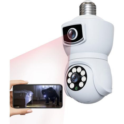 360°-wlan-außenkamera-glühbirne Mit Zwei-wege-audio, Bewegungserkennung, 2-mp-nachtsicht Und Einfacher Installation