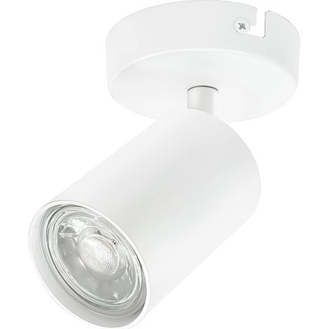 Led-deckenleuchte Mit 1 Verstellbarem Spot (1 Gu10-leuchtmittel), Schwenk- Und Verstellbaren Deckenspots, Mattweiße Led-wandleuchte, Leuchtmittel Nicht Enthalten