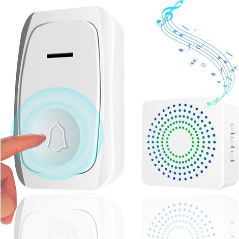 Ip55 Wasserdichte, Kabellose Außentürklingel, 400 M Reichweite – 38 Melodien, 3 Lautstärkestufen – Für Haus, Villa, Büro, Hotel