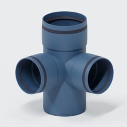 Poloplast - polo-kal XS-Rohr pkxeda Eckabzweig Doppeleckabzweig110/90/90 - 87,5° sohlegleich 101539