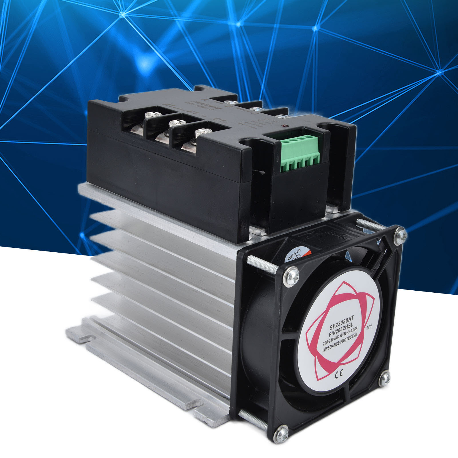 Dreiphasiger Halbleiter-spannungsregler, Scr-spannungsregler, Wechselstrom-halbleiter-spannungsregler, 380 V Actsr-40wa-s Mit Kühlkörper