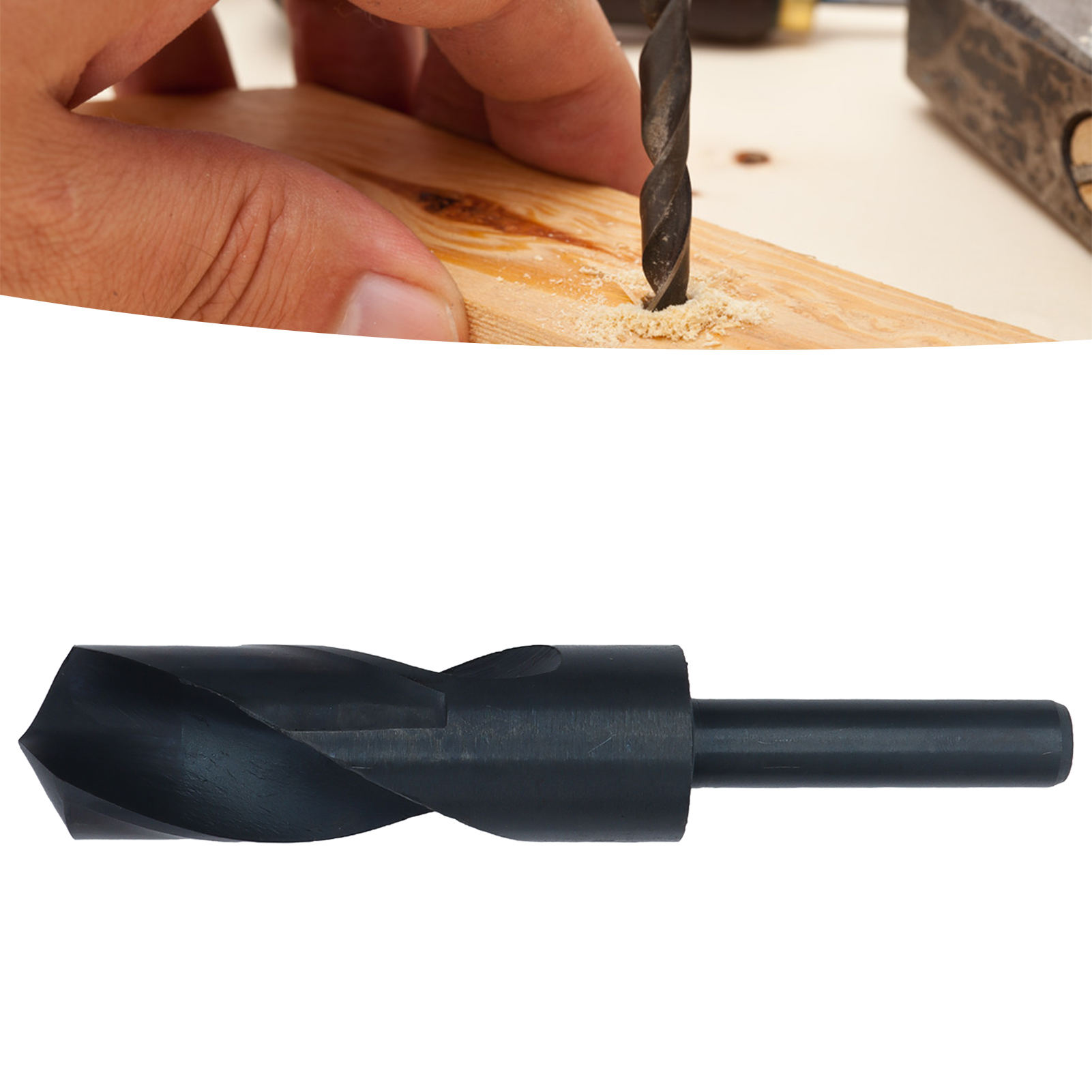 28 Mm (1/2 Zoll) Kurzschaftbohrer, Schnellarbeitsstahlbohrer Mit Geradem Schaft, Schwarzer Spiralbohrer.