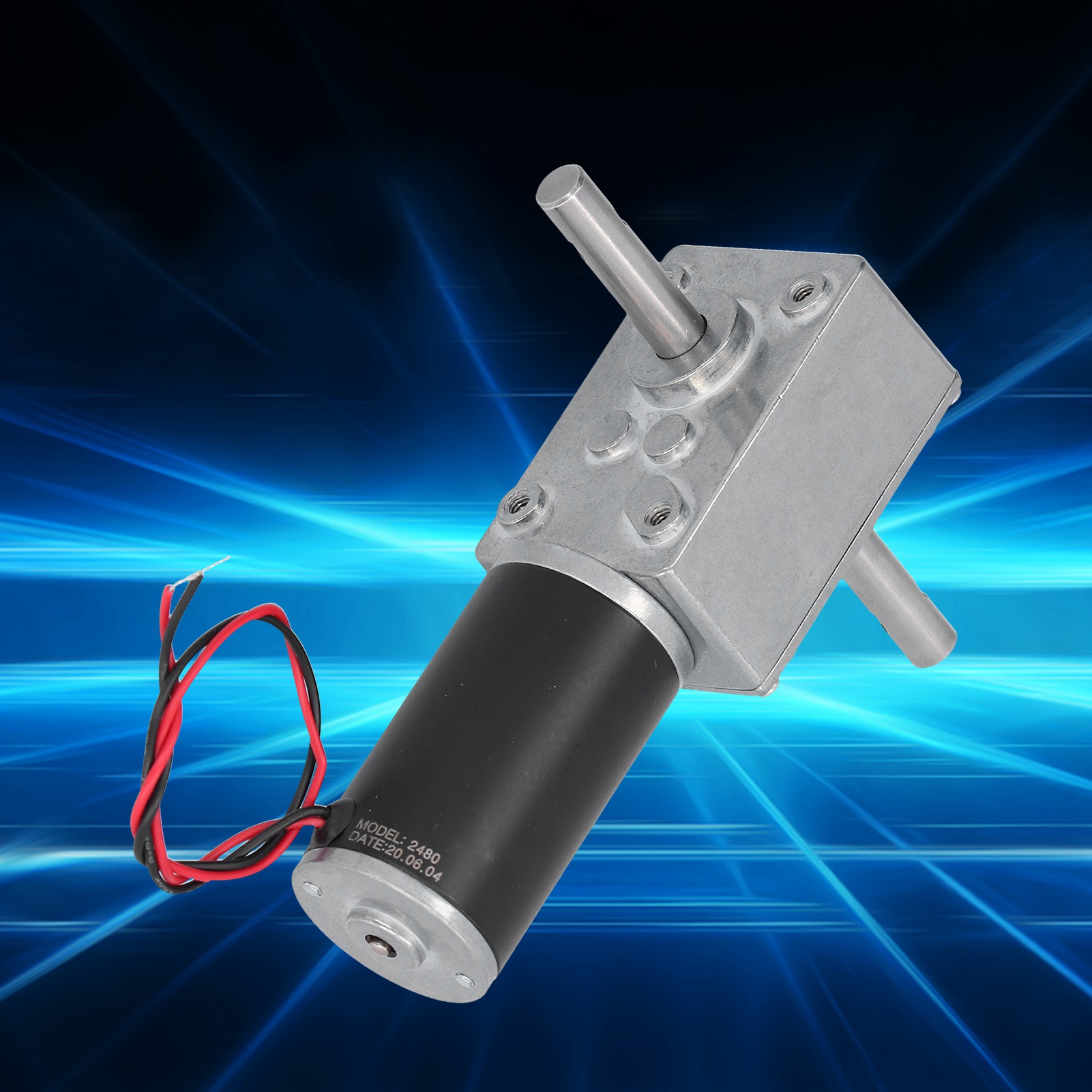 5840-31zy Doppelausgangs-schneckengetriebe-gleichstrommotor, Ganzmetallgetriebe, Selbsthemmend, 33 Mm Wellenlänge, 12 V Dc, 470 U/min