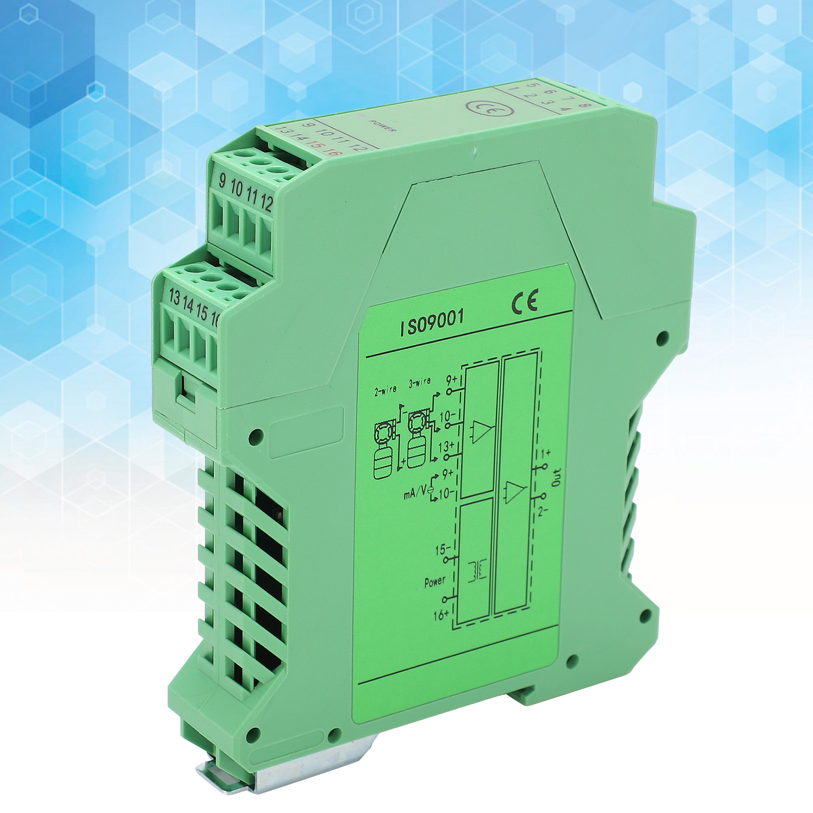 Glg Dc-signalisolator Mit Strom- Und Spannungstransmitter, Ein Eingang Und Ein Ausgang, 0-10v Bei 4-20ma.