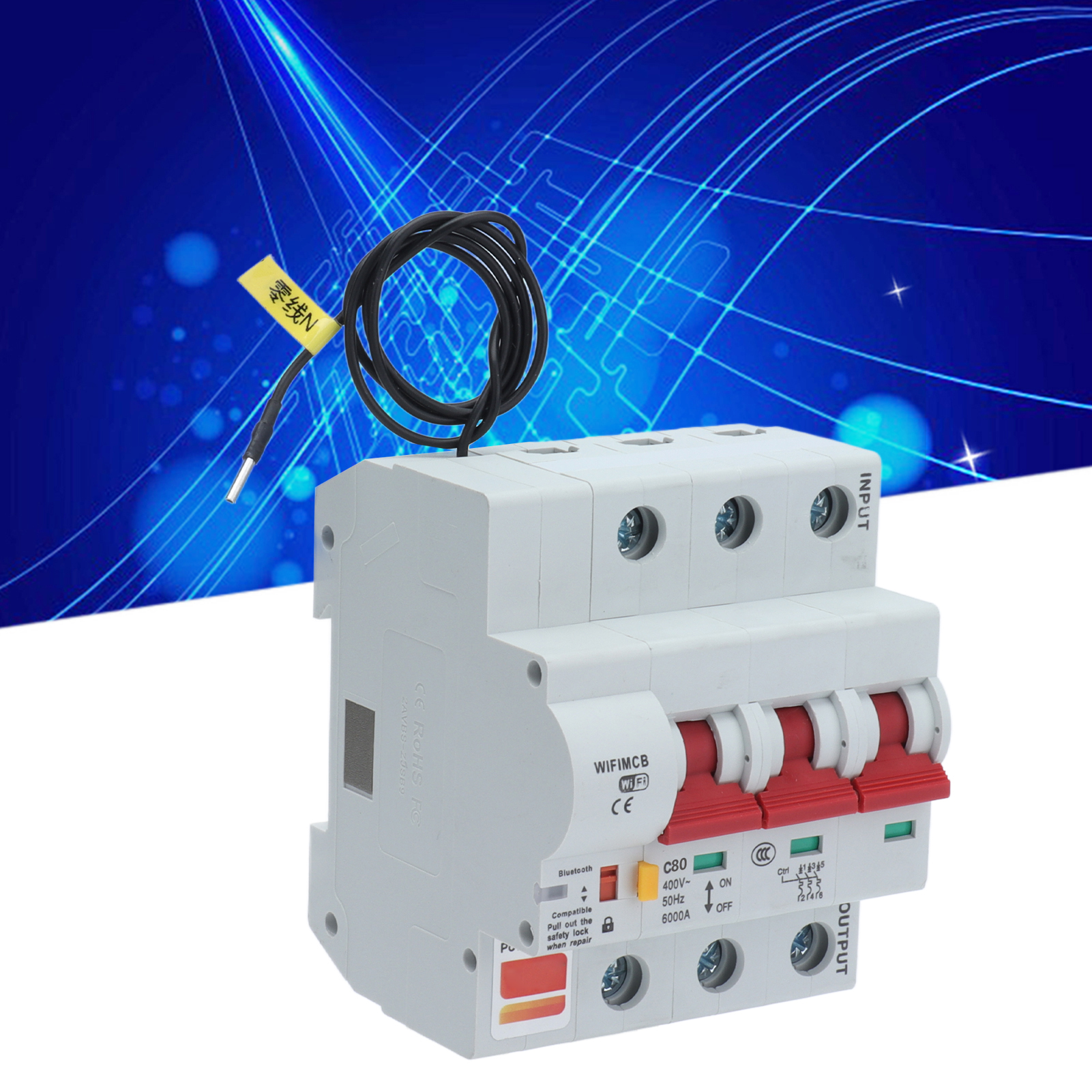 Dreipoliger Intelligenter Schalter Mit Fernbedienung, Wlan Und Bluetooth, 80-a-leistungsschalter
