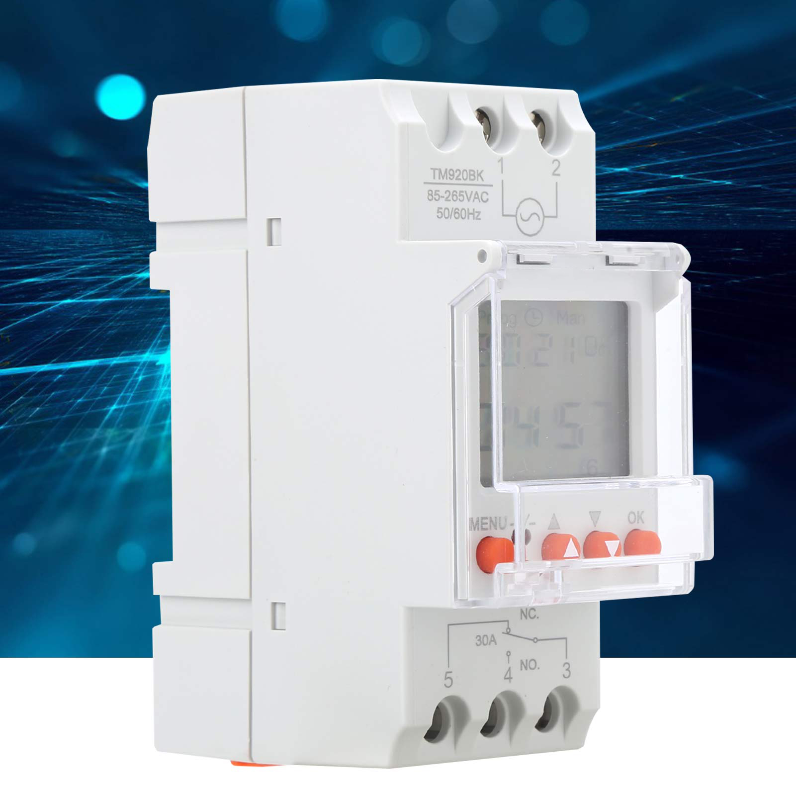 Tm920ak Intelligente Zeitschaltuhr Mit Timer, Datums-/monats-/tagesanzeige, Hintergrundbeleuchtung, 85–265 V, 30 A
