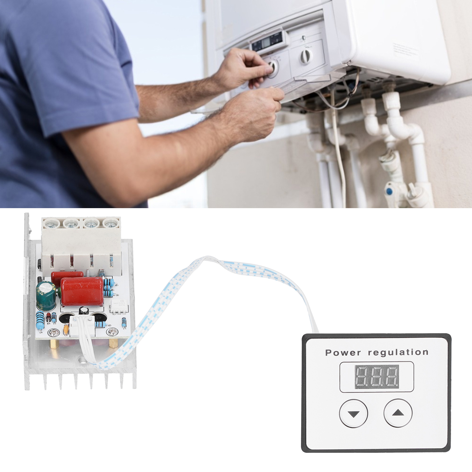 Extrem Leistungsstarker Elektronischer Digitaler Spannungsregler Mit 10.000 W Und Thyristoren, Externes 220-v-wechselstromnetzteil.