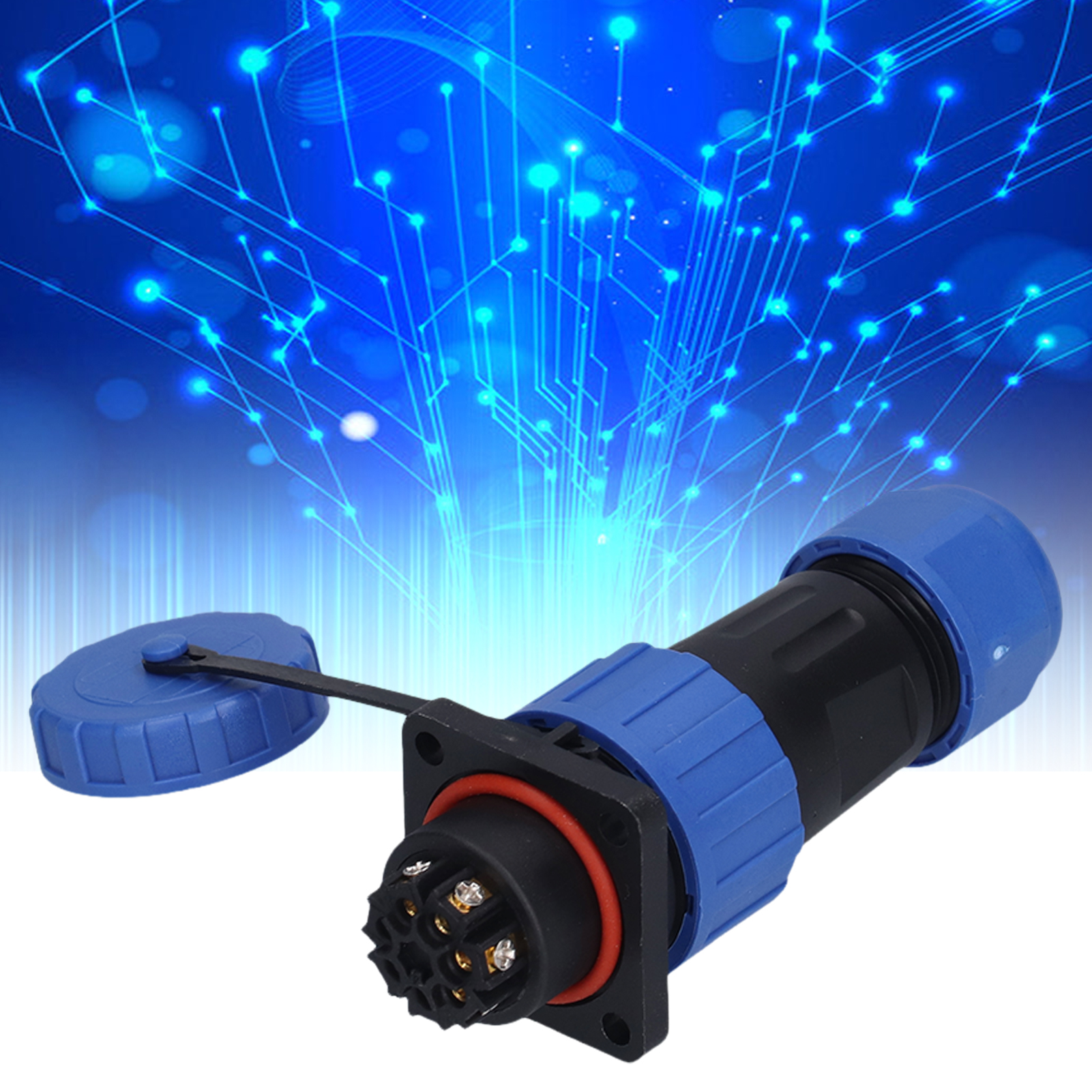 Lötloser Mehrleiterstecker Lp20, Quadratisch, Vierpolig, Ip68 Wasserdicht, Für Die Luftfahrt, 250 V, Φ6-12 Mm², 7 Leiter