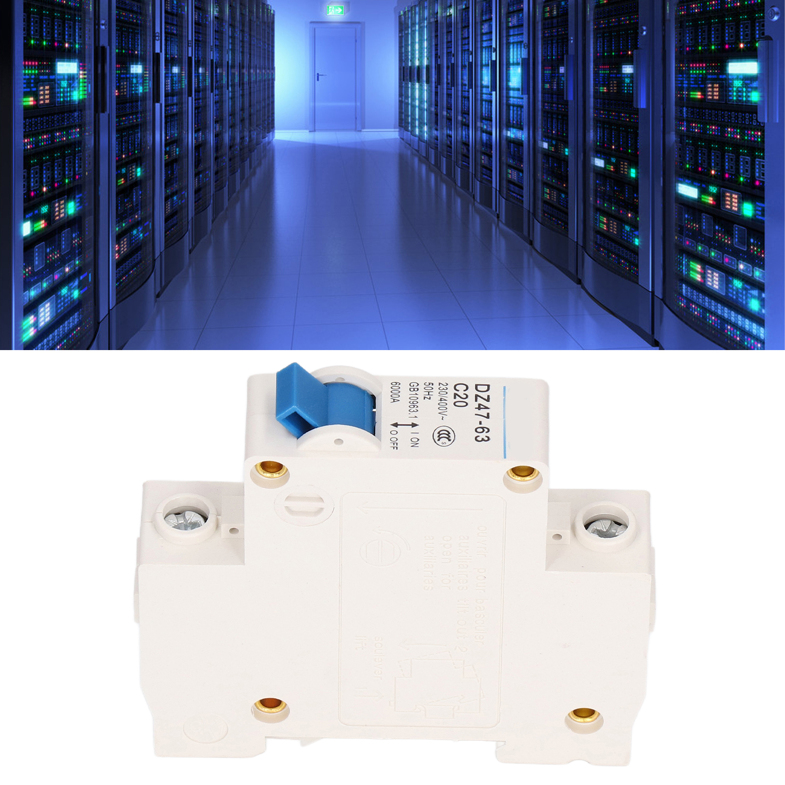 Leitungsschutzschalter Dz47-63 C20 1p 230 V/400 V 20 A, Din-schienenmontage, 6000 A Schaltvermögen