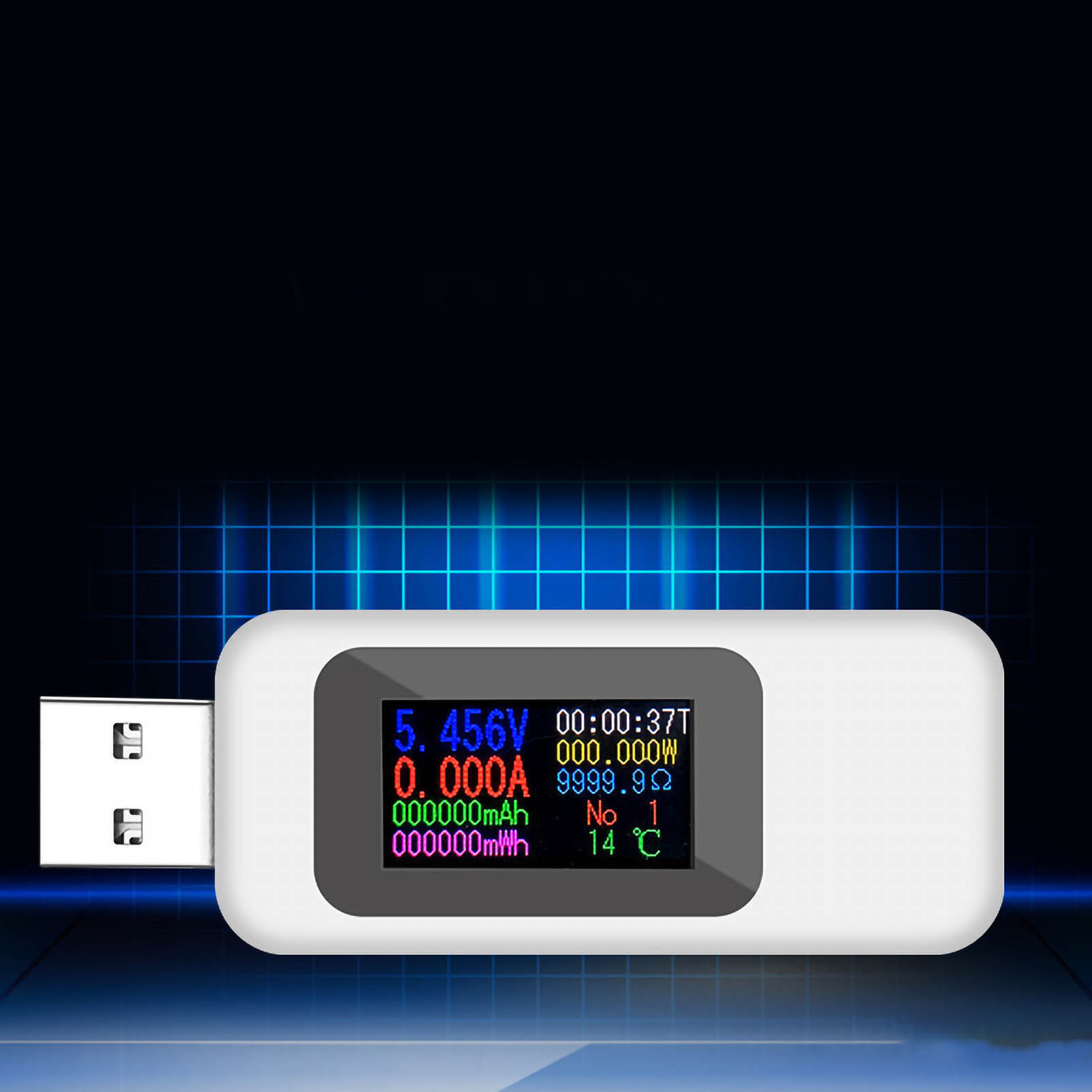 Usb-multimeter, Usb-tester Mit Farbdisplay, Ladegerät-tester, Voltmeter, Amperemeter, Weiß Kws-mx18