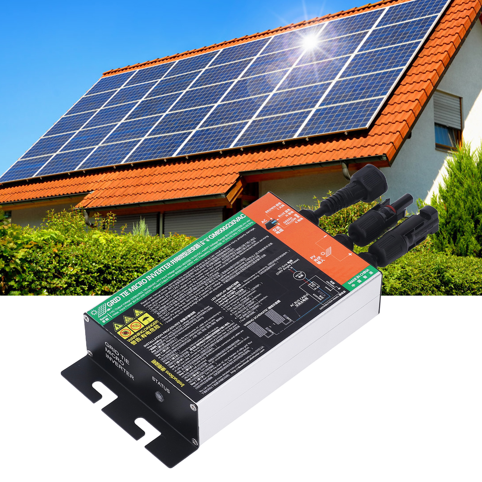 Ac230v Mikro-netzwechselrichter (mppt), Netzgekoppelter Wechselrichter, 500w Reiner Sinus-wechselrichter.