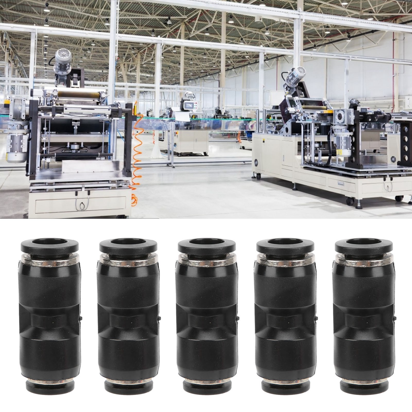 10 Schwarze Pg/pu Pu6-6 Schnellanschluss-direktpneumatikverbinder