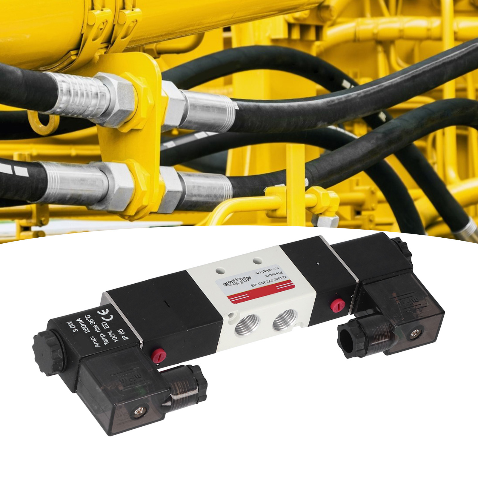 Magnetventil Der Serie 4v2, Pneumatikventil, Verteiler, 4v230c-08, Doppelspule, Fünfwege-drei-positionen-steuerventil, 12 V Dc