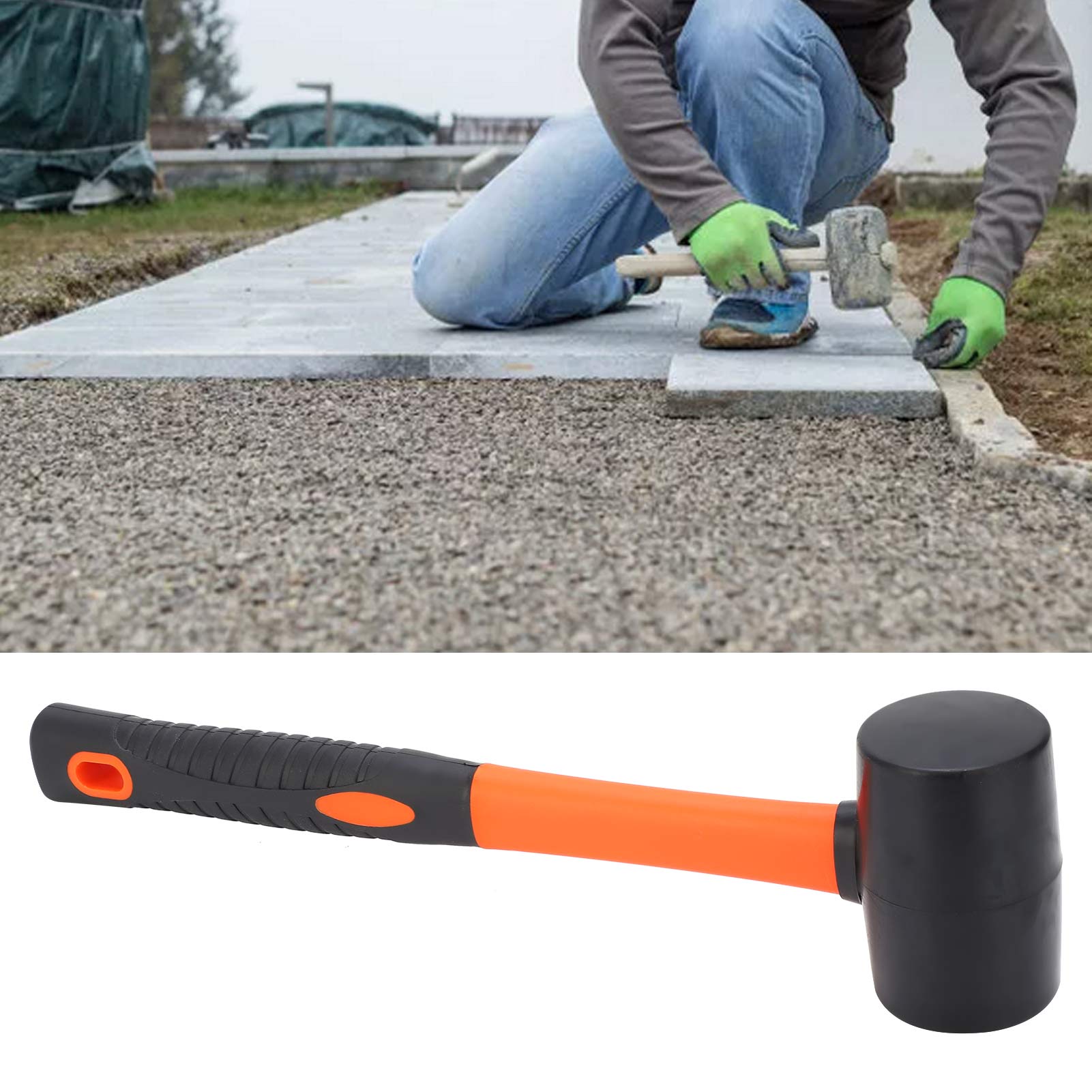 Hammer Mit Zweifarbigem, Geschnitztem Ledergriff, Gummihammer, Handhammer, Großer Eisenhammer, Schlagwerkzeug