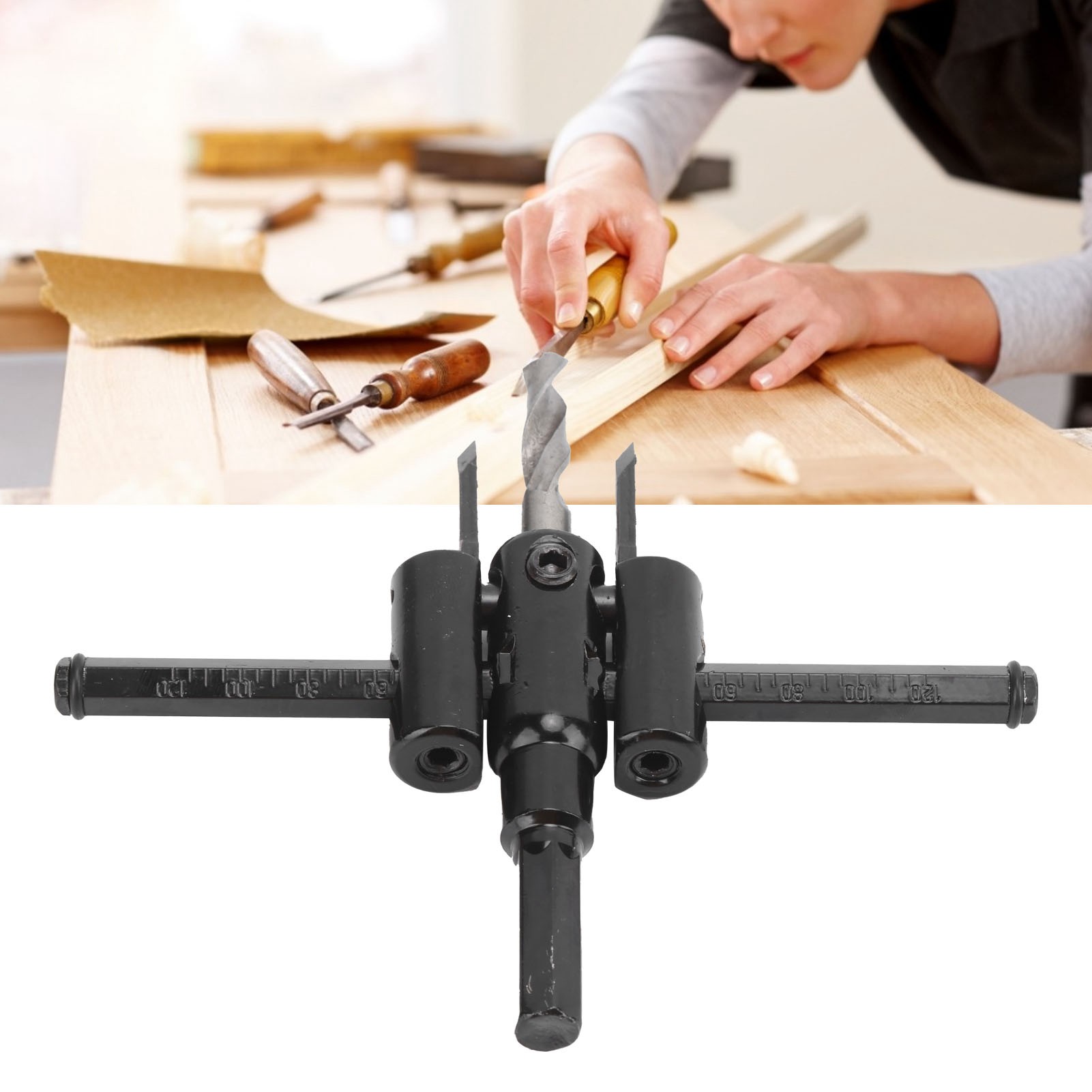 30-120 Flugzeug-lochsäge, Verstellbare Flugzeug-lochsäge Für Heimwerker, Lautsprecherlochvergrößerer, Lochsäge Für Holz- Und Kunststoffprojektoren, Einbau-deckenlochsäge.