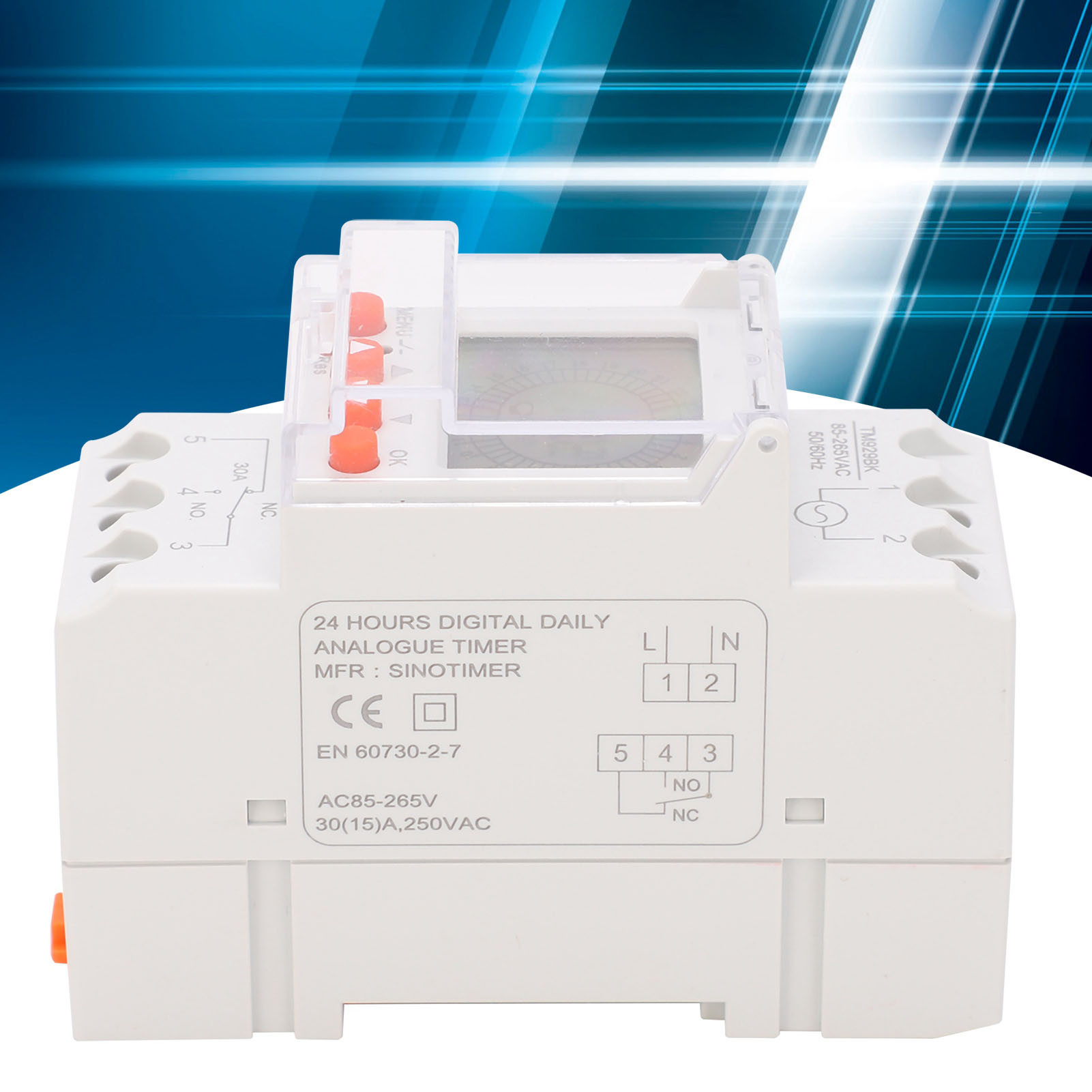 Hochleistungsakku Tm929bk, Intelligenter 24-stunden-analogtimer, Hintergrundbeleuchtung, 85–265 V, 30 A