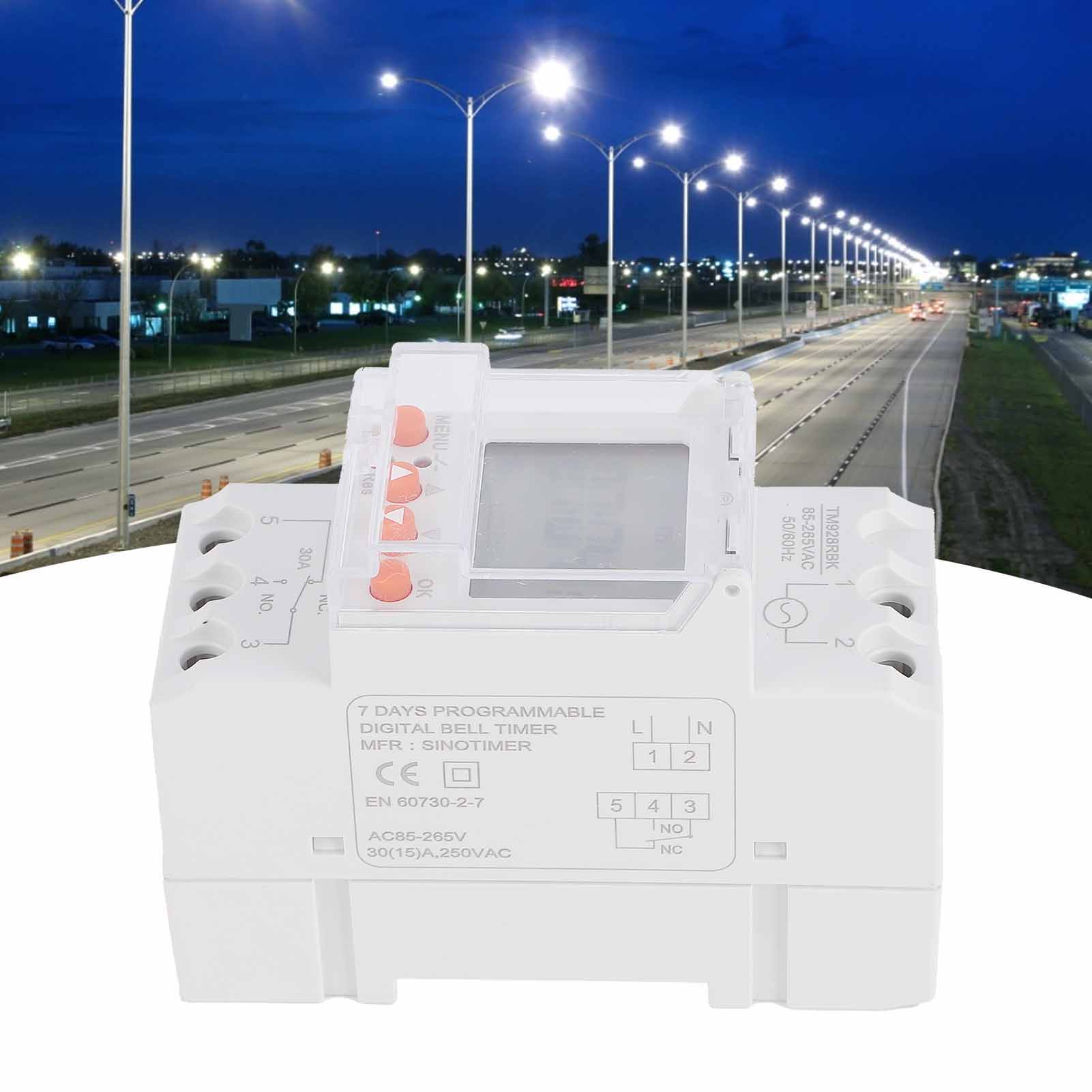 Tm928rbk Intelligente Türklingel, Timer, Großes Display, Austauschbare Batterie, Hintergrundbeleuchtung, 85–265 V, 30 A