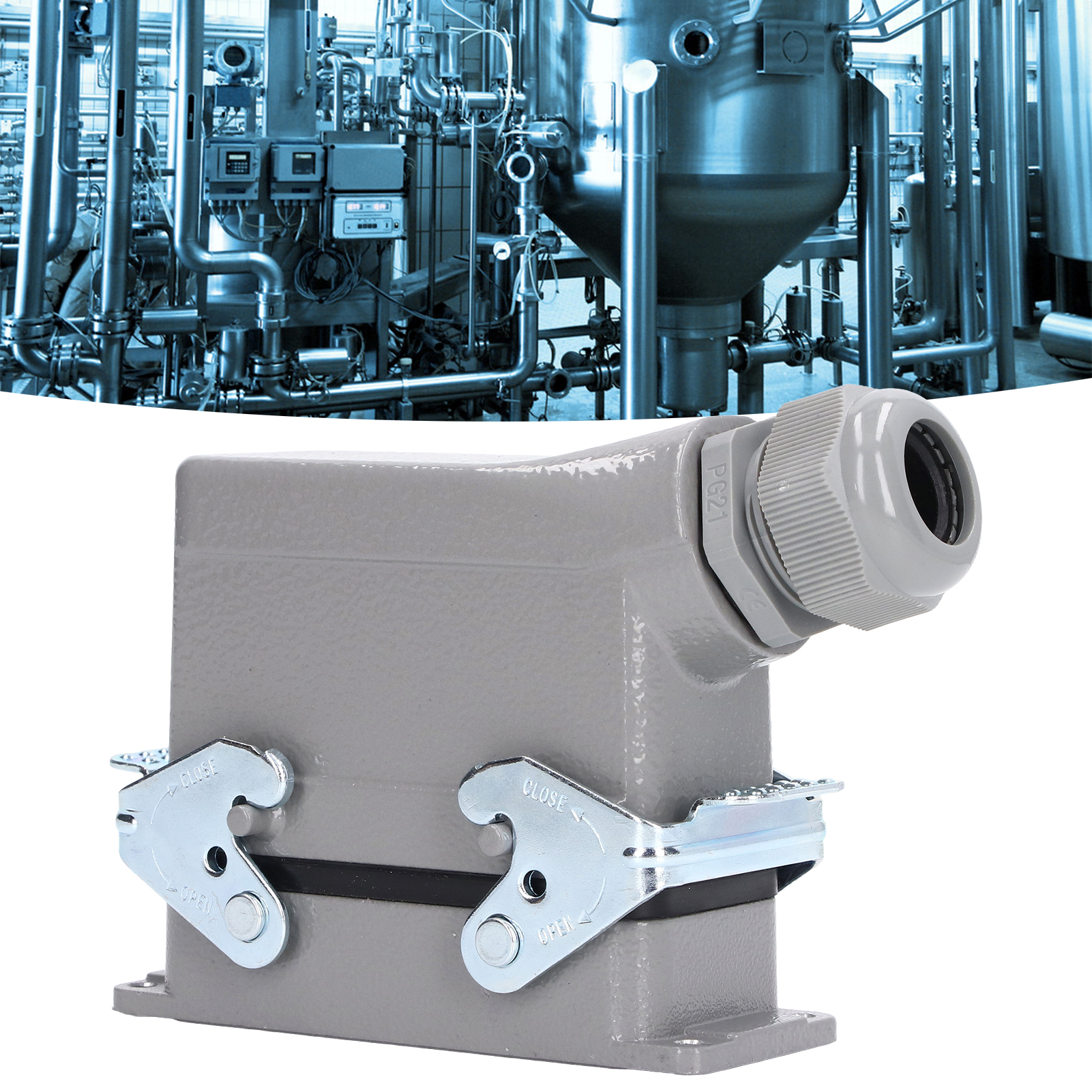 Hochfester, Wasserdichter Rechteckstecker Hdc-he-016-1-pg21 16 A/500 V
