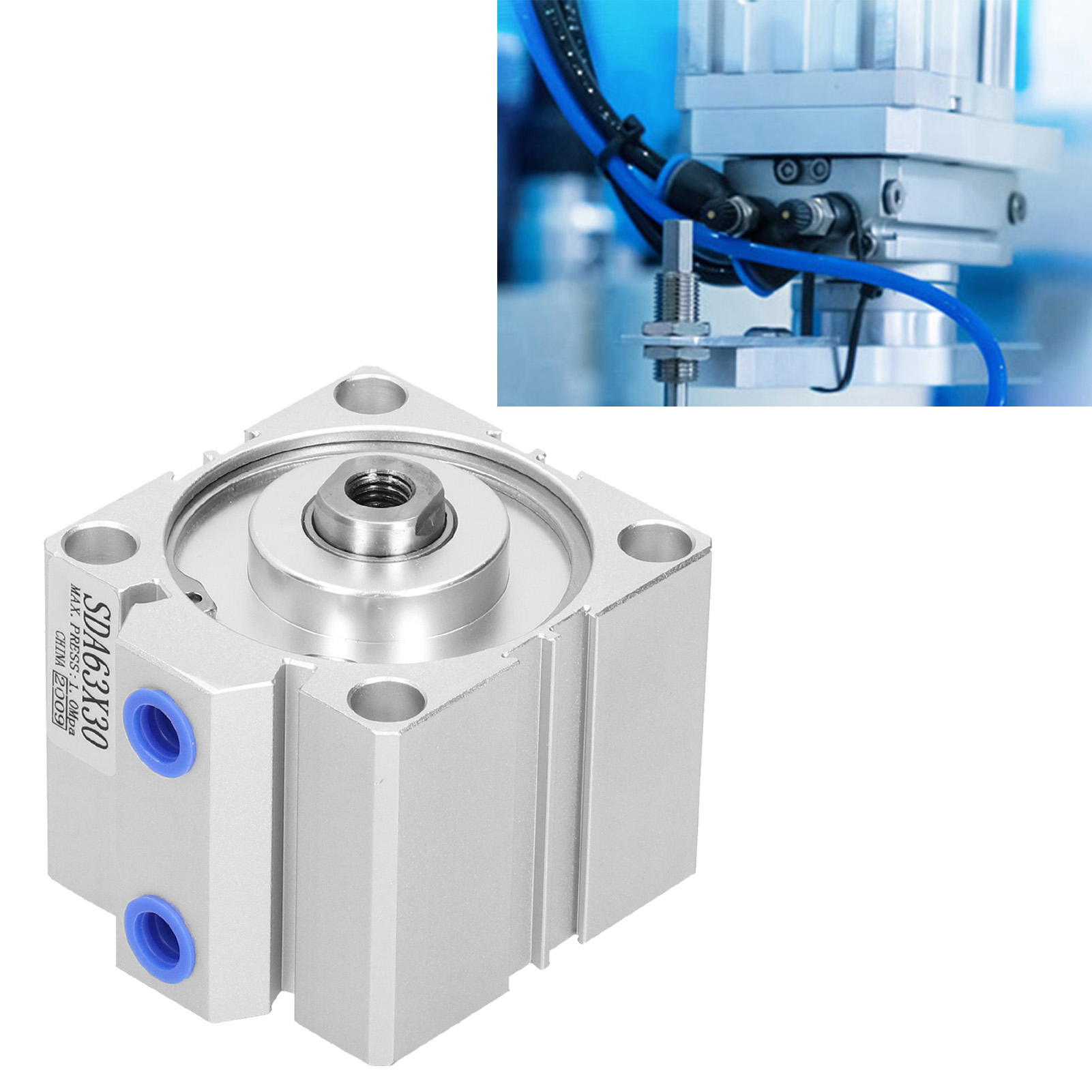 Komponenten Des Pneumatischen Zylinders Sda63x30, Schlanker Zylinder