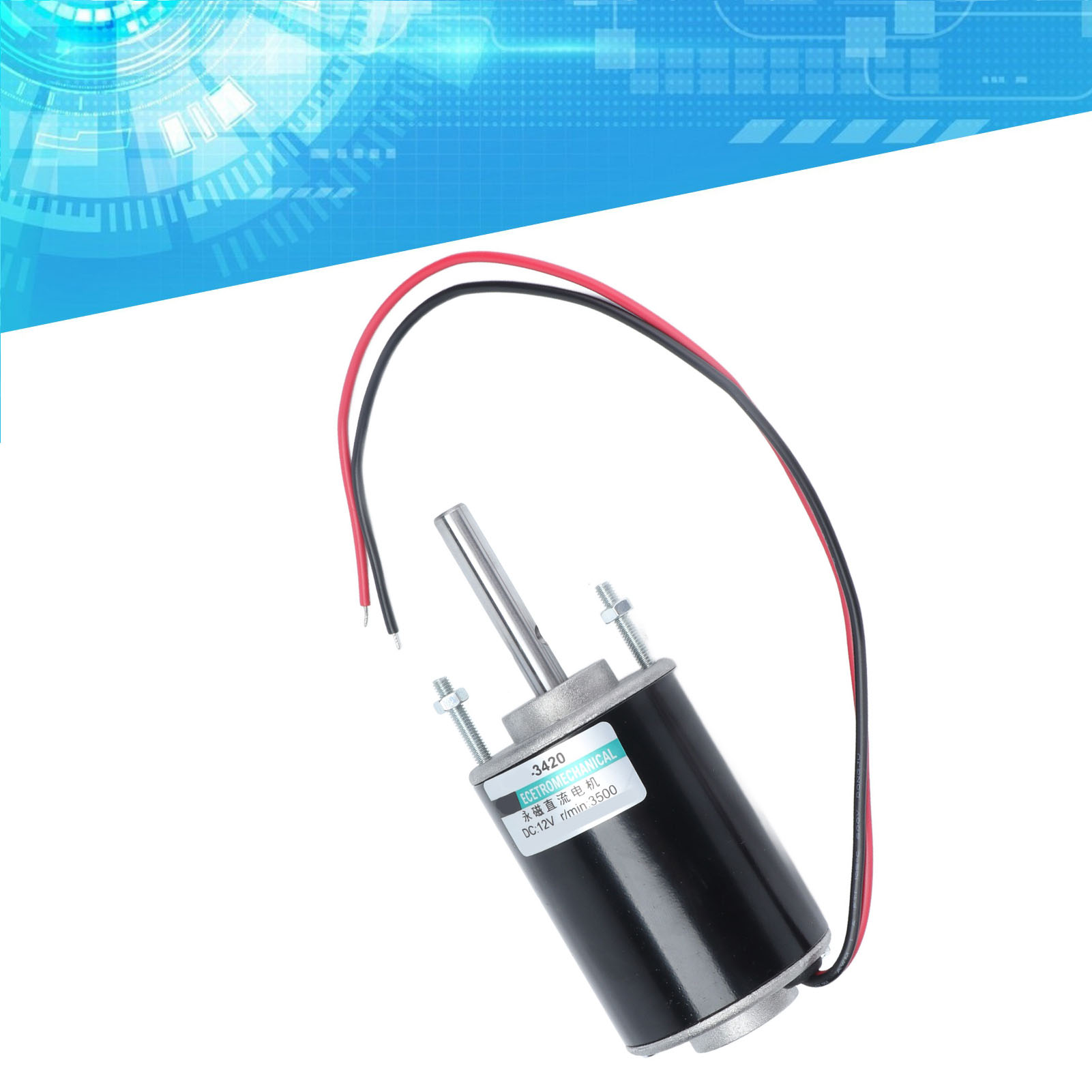 Hochtouriger Permanentmagnet-gleichstrommotor, Gewindelos, 43 Mm Wellenlänge, 30 W, 12 V, 3500 U/min