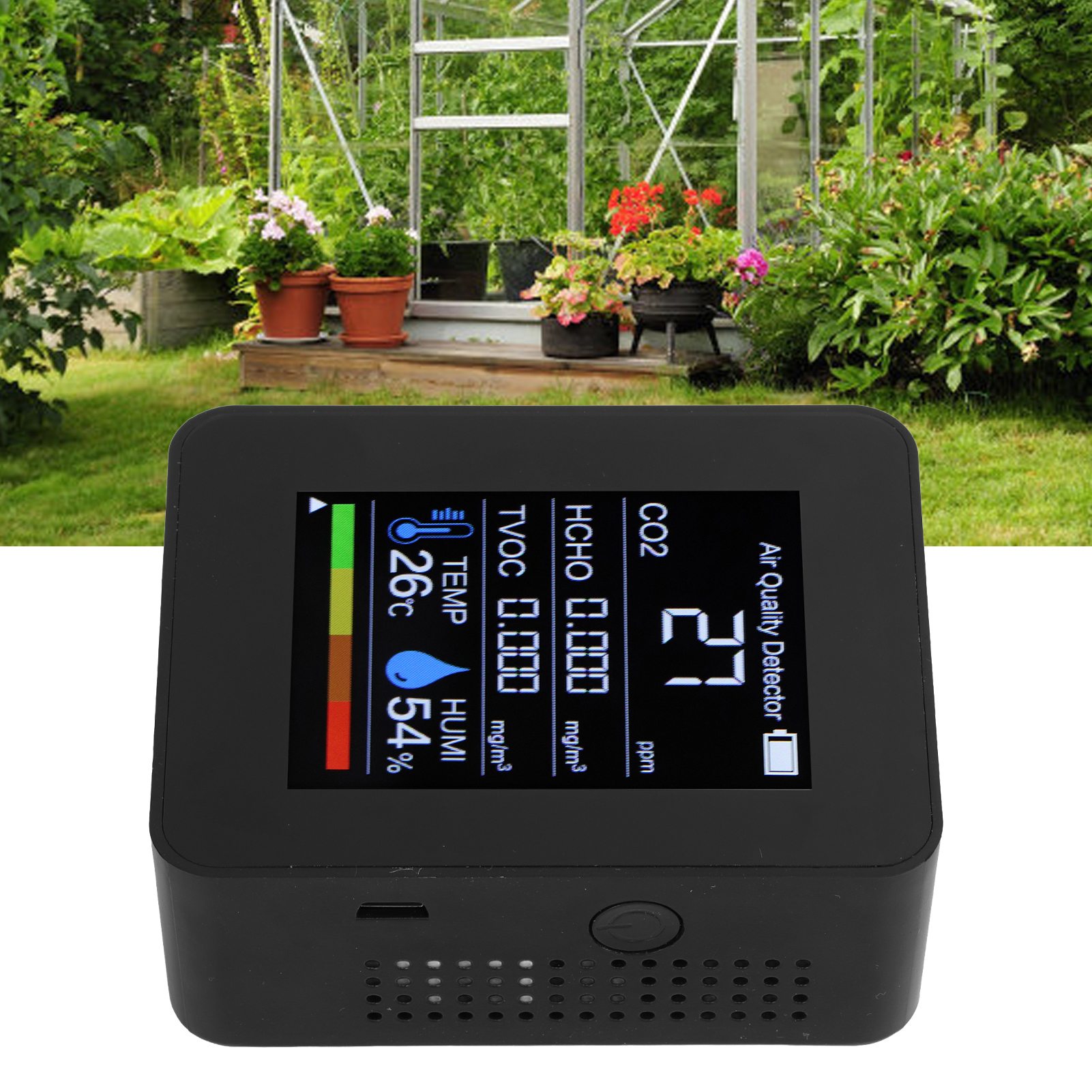 Tragbarer 5-in-1-digitaldetektor Für Kohlendioxid, Tvoc, Temperatur, Hcho Und Luftfeuchtigkeit