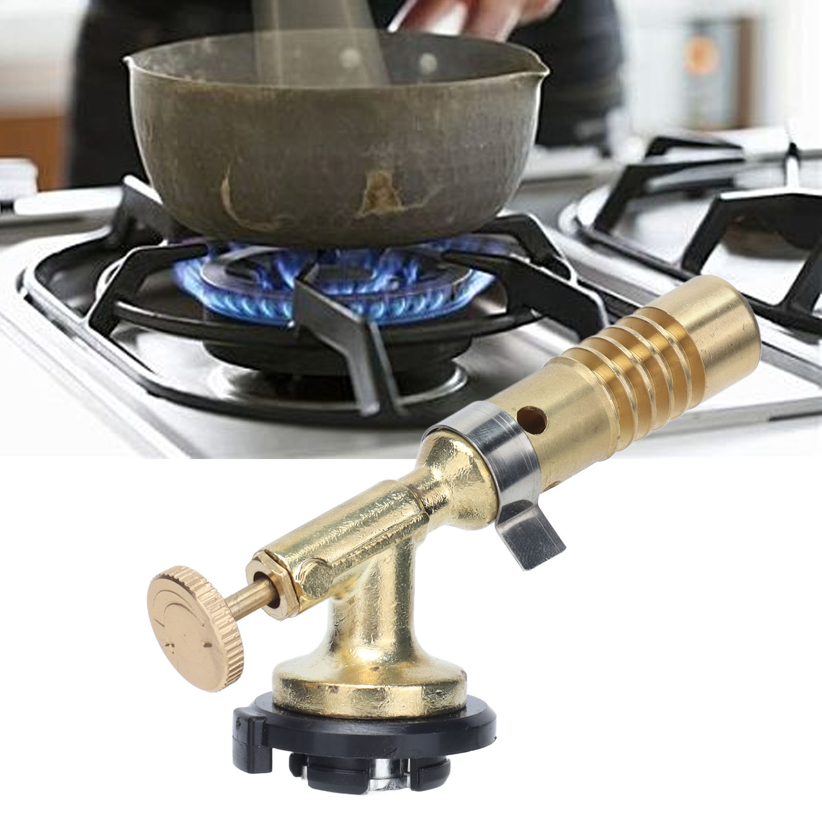 Mapp Hochtemperatur-gasturbinenschweißbrenner Aus Messing, Butangaskartusche, Zündkopf Aus Messing Zum Schweißen Und Kochen