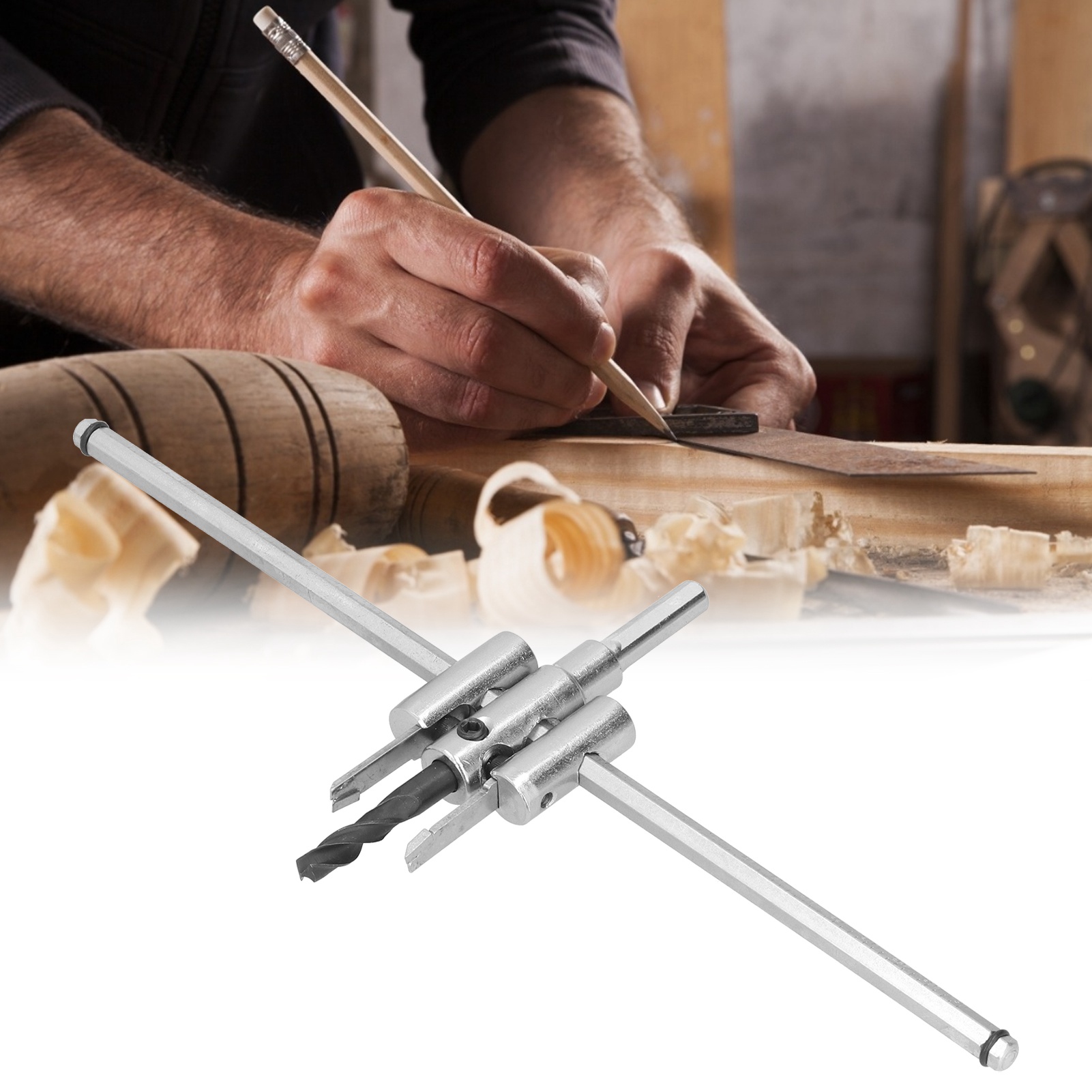 Verstellbare 40-mm-lochsäge, Ein Vielseitiges Schneidwerkzeug, Geeignet Für Holz, Kunststoffe, Gipskartonplatten Usw., Mit Einem Durchmesser Von 40 Bis 300 Mm.