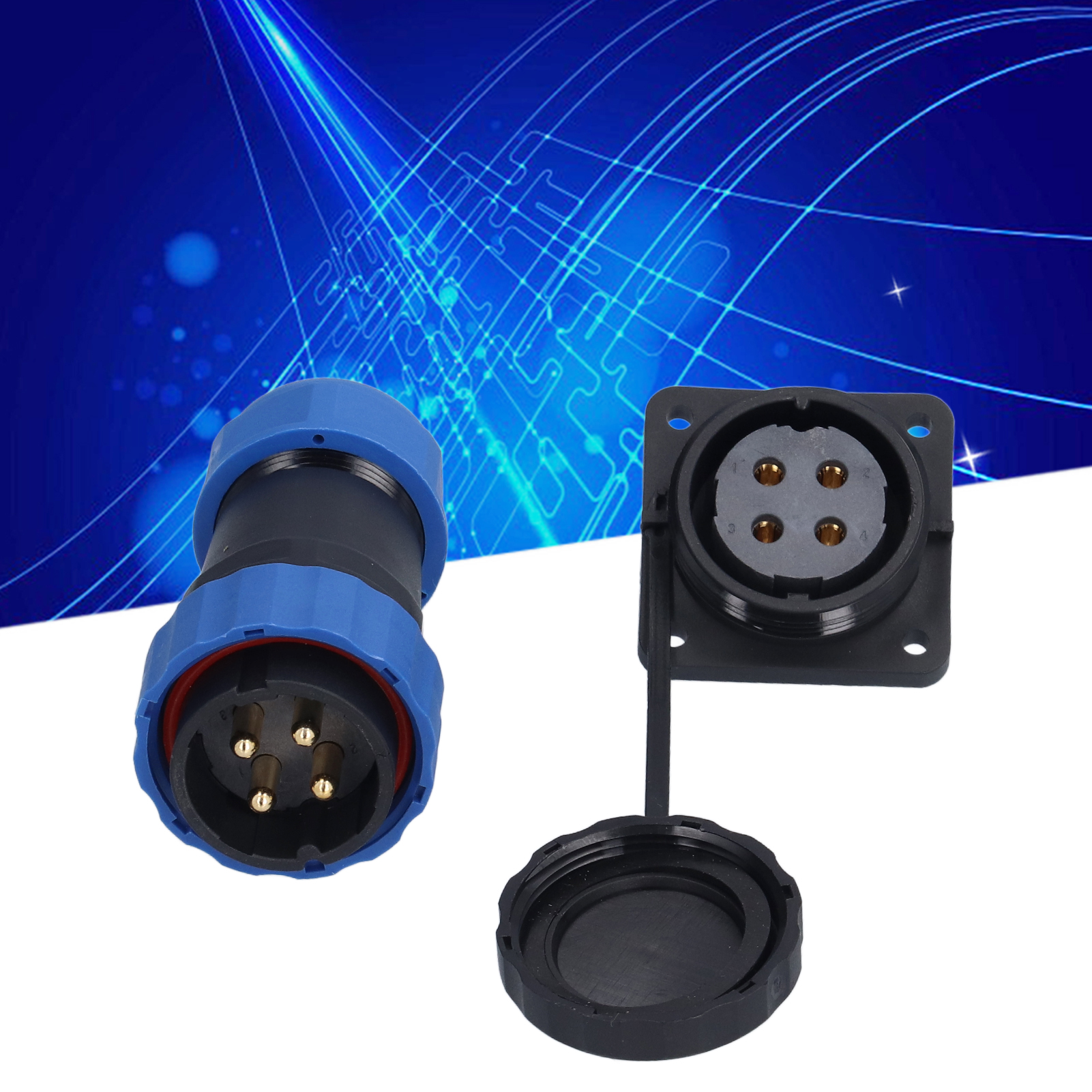Sp28 Vierloch-vierpol-steckverbinder (stecker Und Buchse), 45 A, Hochstrom, Ip68 Wasserdicht, Für Die Luftfahrt, Mehradrig, Lötbar, 380 V, 45 A, 4 Adern