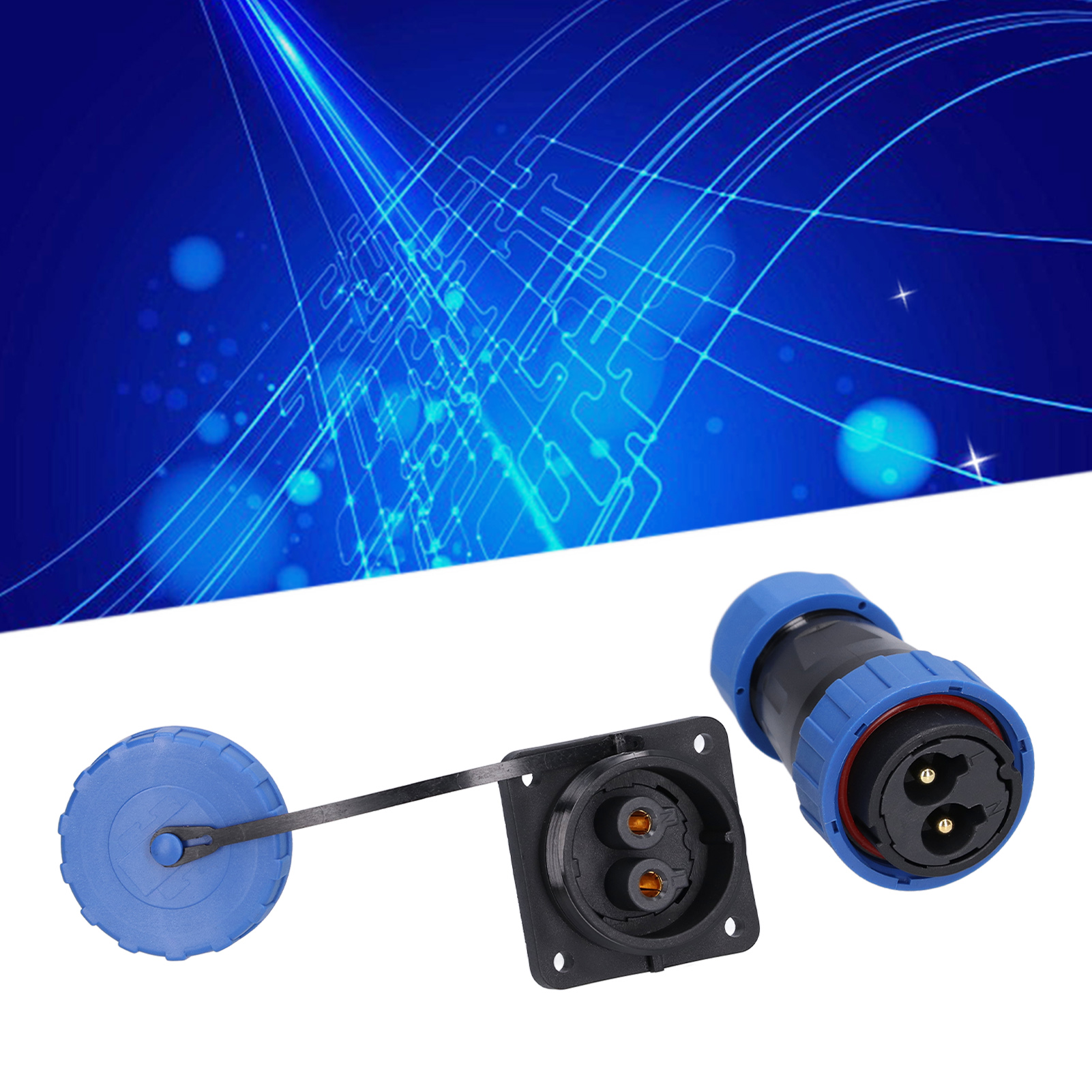 Lp28 Quadratischer, Vierpoliger, Lötfreier Luftfahrtstecker, 45 A, Ip68 Wasserdicht, Mehradrig, Stecker Und Buchse, 250 V, 45 A, 2 Leiter.